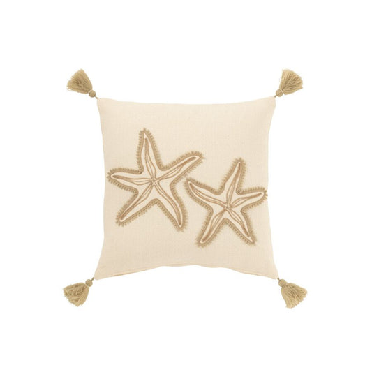 COUSSIN ÉTOILE MER CREME/BEIGE 45x45x15cm