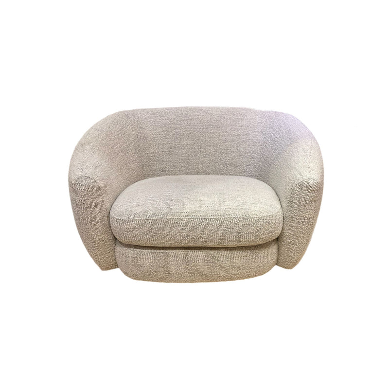 Fauteuil LOOF Pivotant Bouclettes Perle 1,5PL 133x94cm