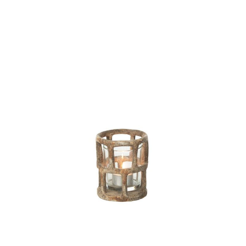 PHOTOPHORE ANTIQUE VERRE 10x10x12cm