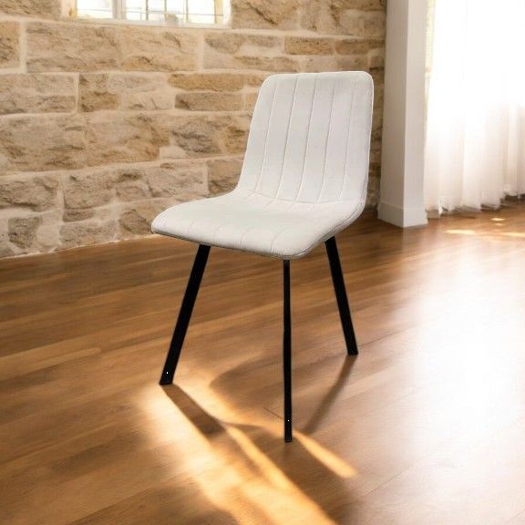 Chaise THER Velours Craie 45x50xH87cm