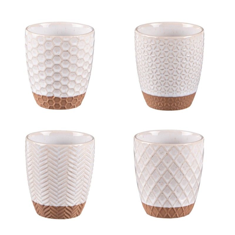 Coffret 4 gobelets jaspe beige 20 cl