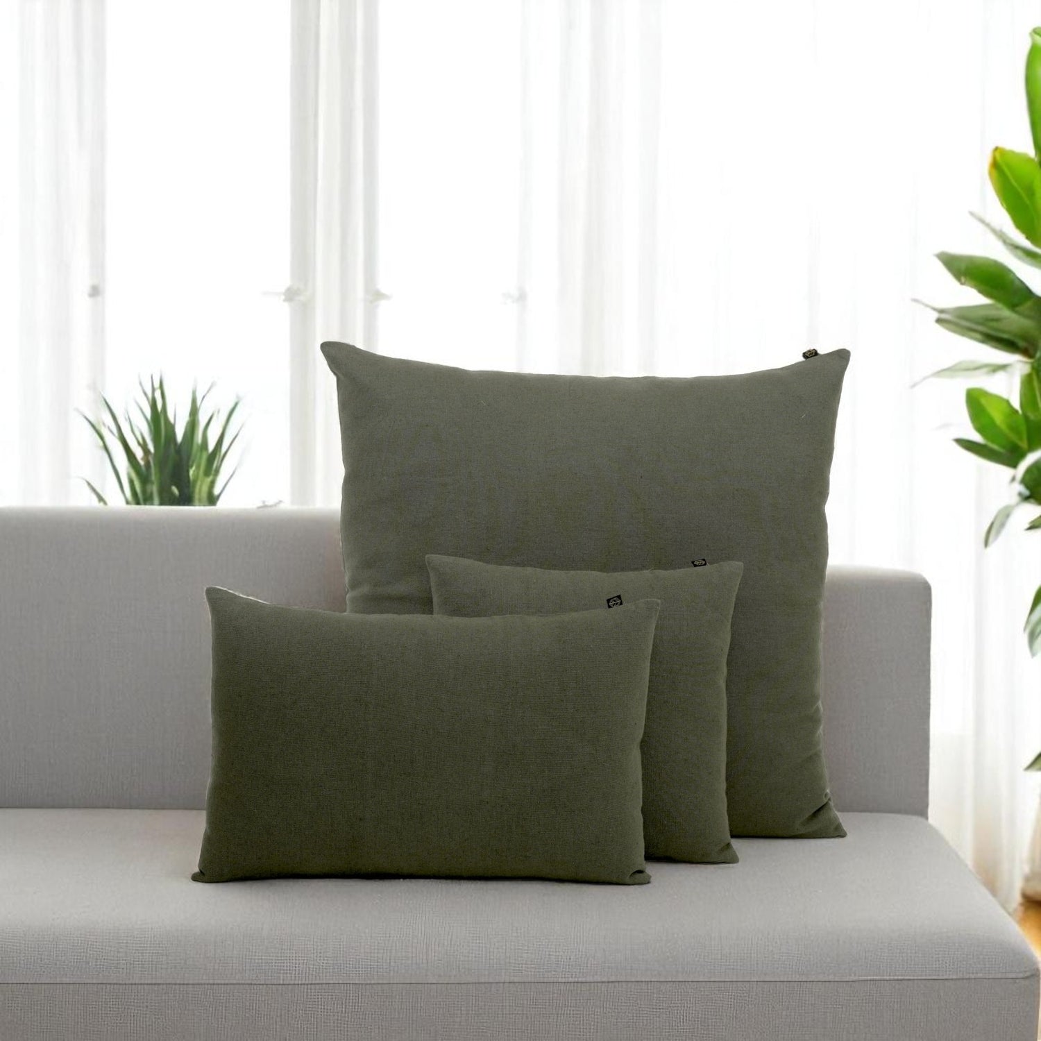 Housse de coussin FIGARI KAKI 80X80cm