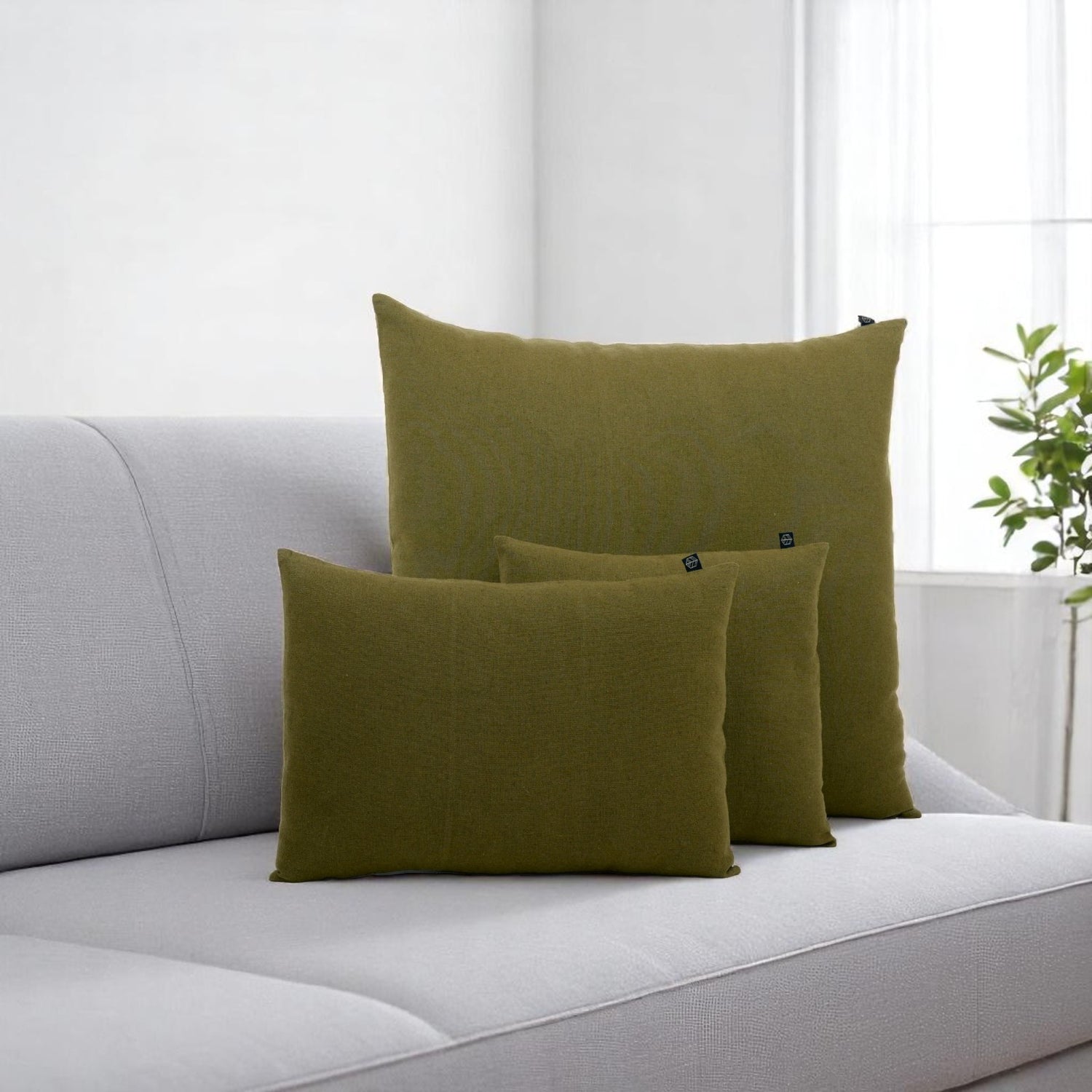 Housse de coussin FIGARI OLIVE 80X80cm