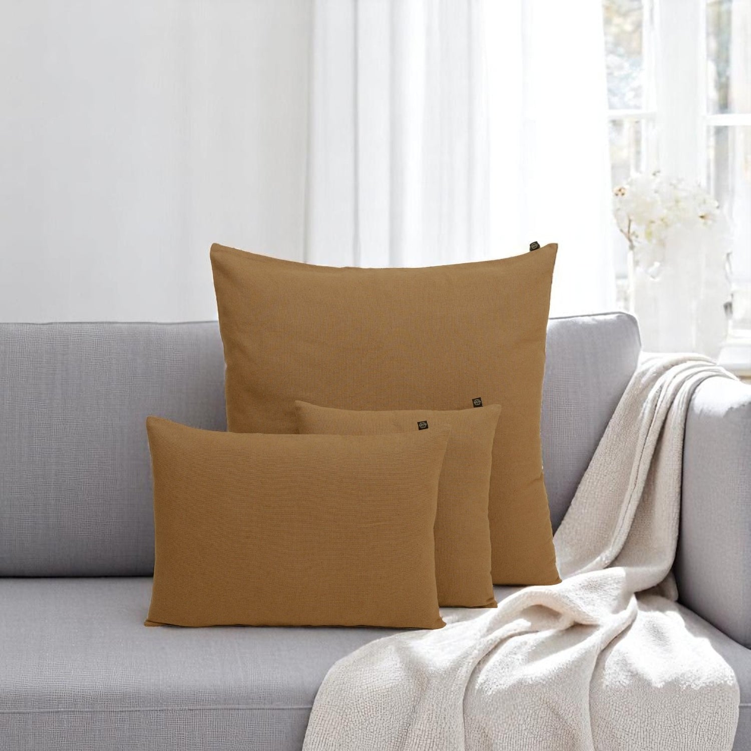 Housse de coussin FIGARI TABAC 80X80cm