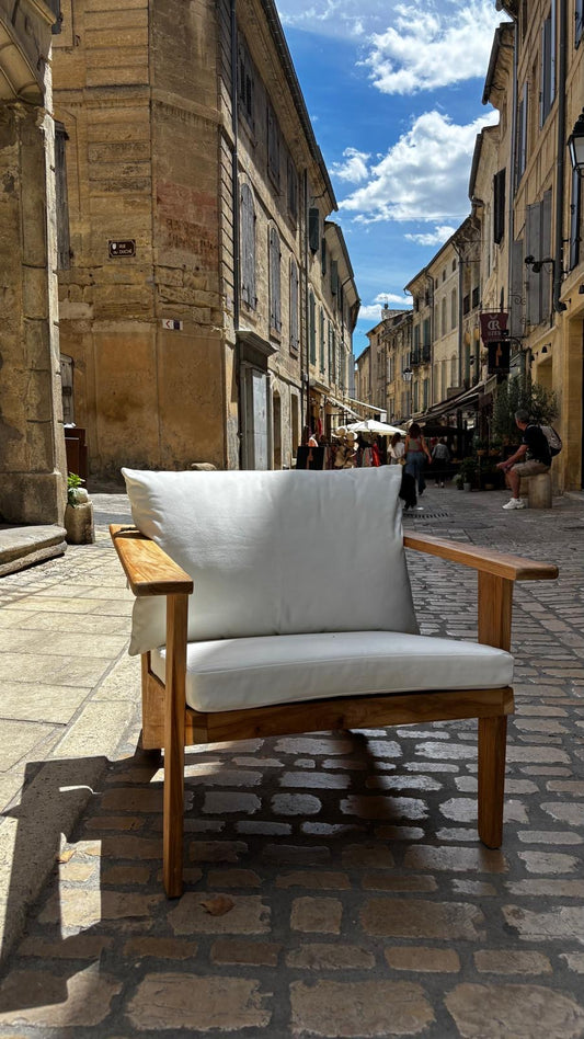 Fauteuil d'extérieur LOUANE Teck 79x84xH84cm