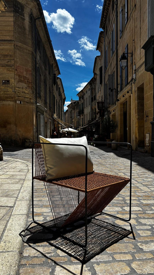 Fauteuil d'extérieur PERTH Caramel 60x60xH70cm