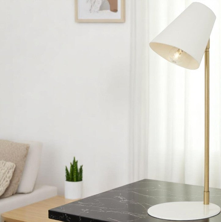 Lampe POTEN Email Blanche ATHEZZA Ø19.5xH56 cm
