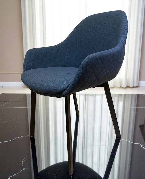 Fauteuil Repas PADE Tissu Pétrole 60x58xH81cm