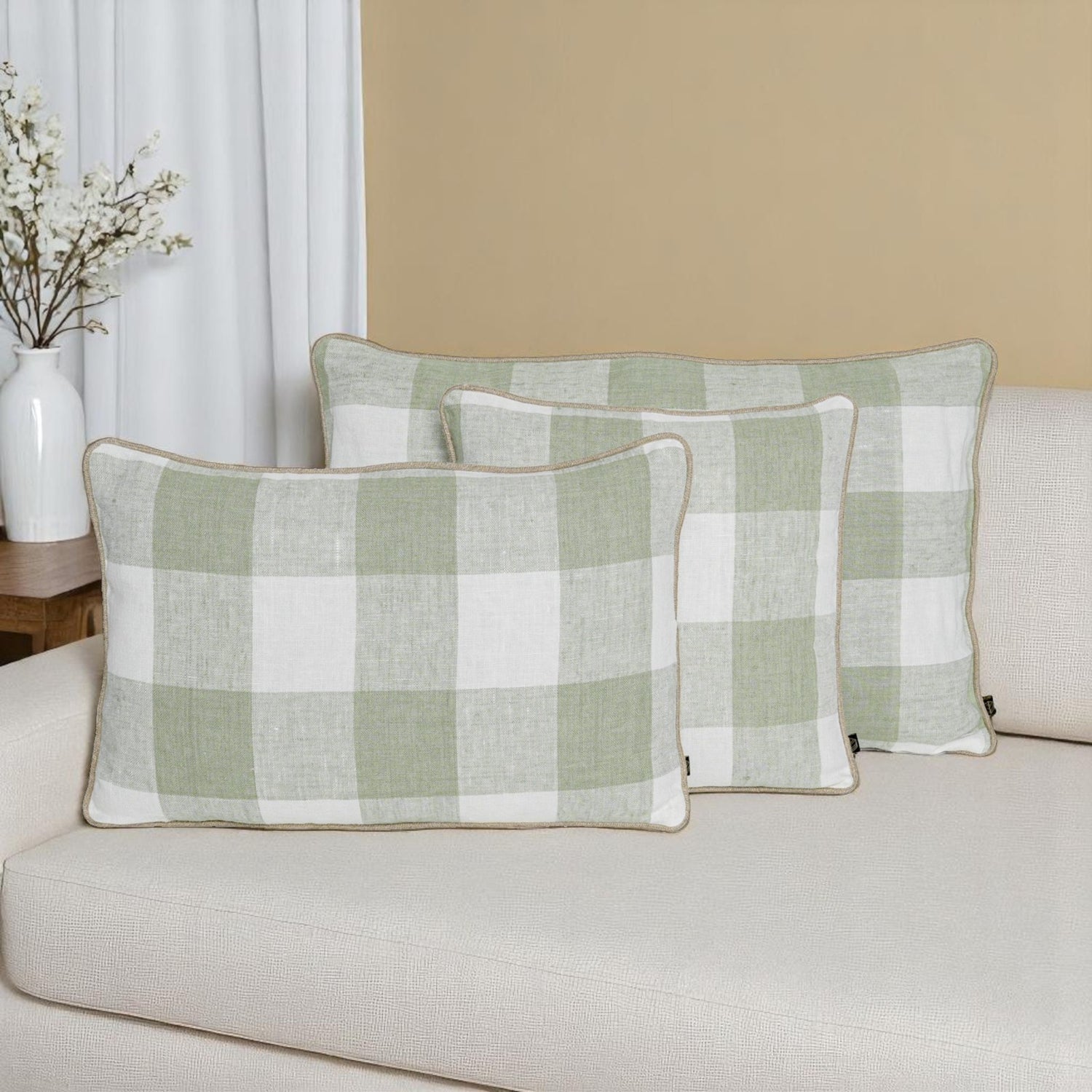 Housse de coussin PALMA AMANDE 45X45cm