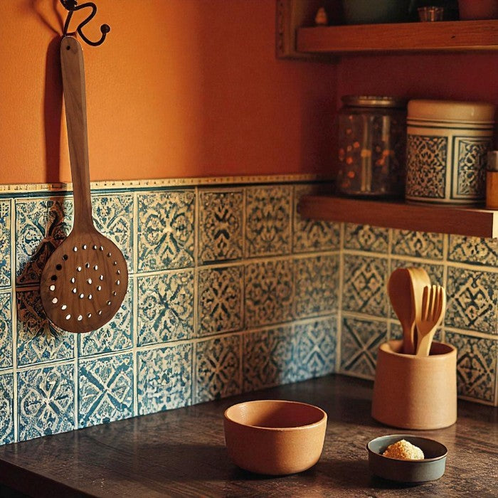 Cuillère écumoire en teck 35 cm