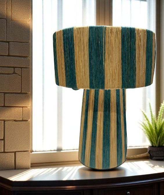 Lampe RAFINO Naturelle/Bleue D27xH37cm