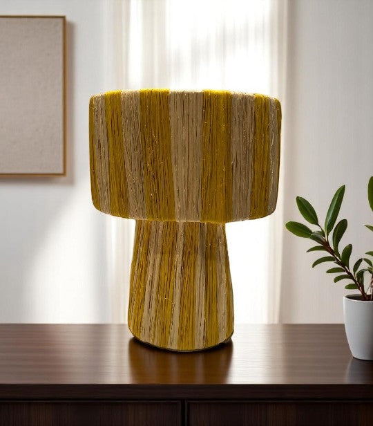 Lampe RAFINO Naturelle/Jaune D21xH27cm