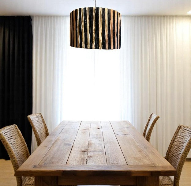 Suspension RAFIA BIicolore Ø40xH25cm