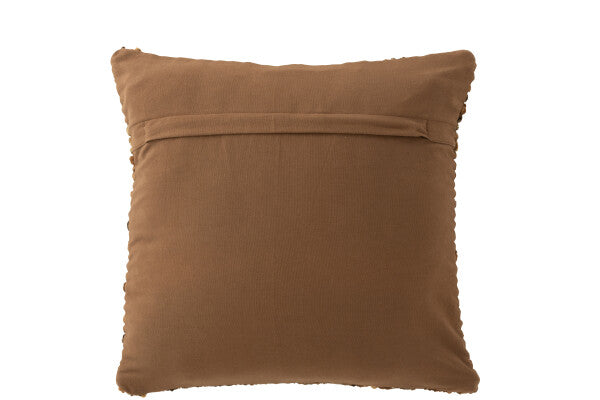COUSSIN TISSÉ LAINE MARRON 45x45cm