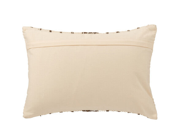 COUSSIN RECT LIGNÉ COT ECRU/MARRON 40x60 cm
