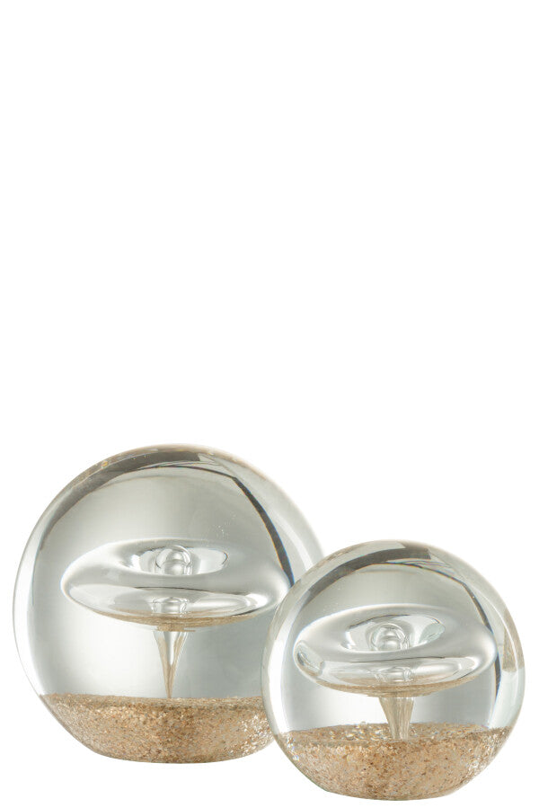 PRESSE-PAP CERCLE OR VERRE S Ø7.5x7.5 cm