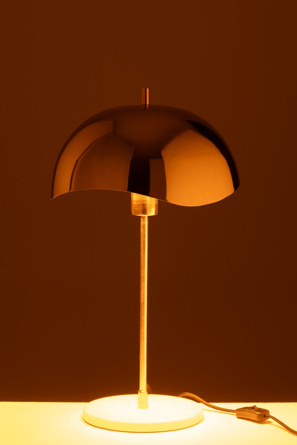 LAMPE MET/MARBRE OR Ø30xH56 cm