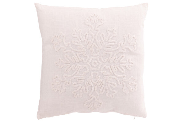 COUSSIN FLOCON COTON BLANC 45x45 cm
