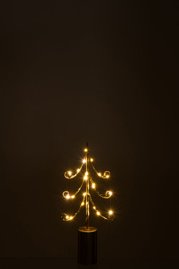 ARBRE LED FER DORÉ S 19x6xH42 cm