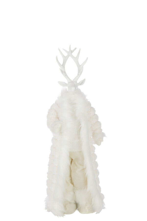 CERF MANTEAU BLANC 26x15xH76 cm