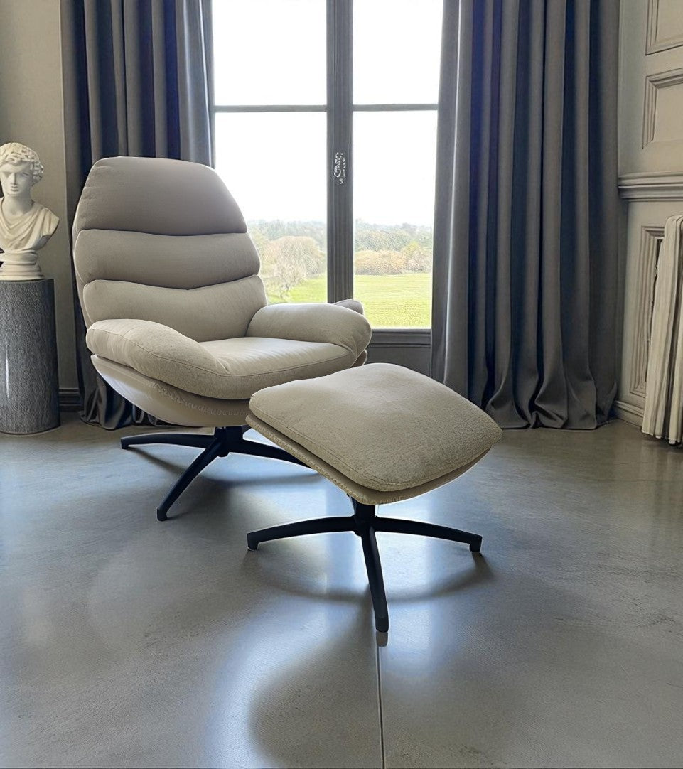 Fauteuil Relax + Repose Pieds RIALTO Beige