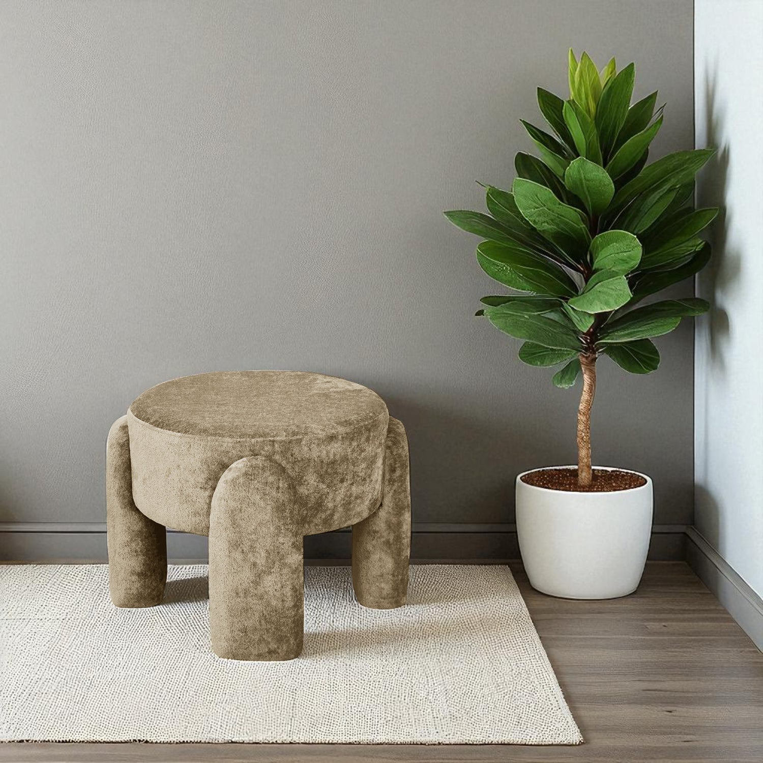 Pouf FOURTY Taupe d45h37cm