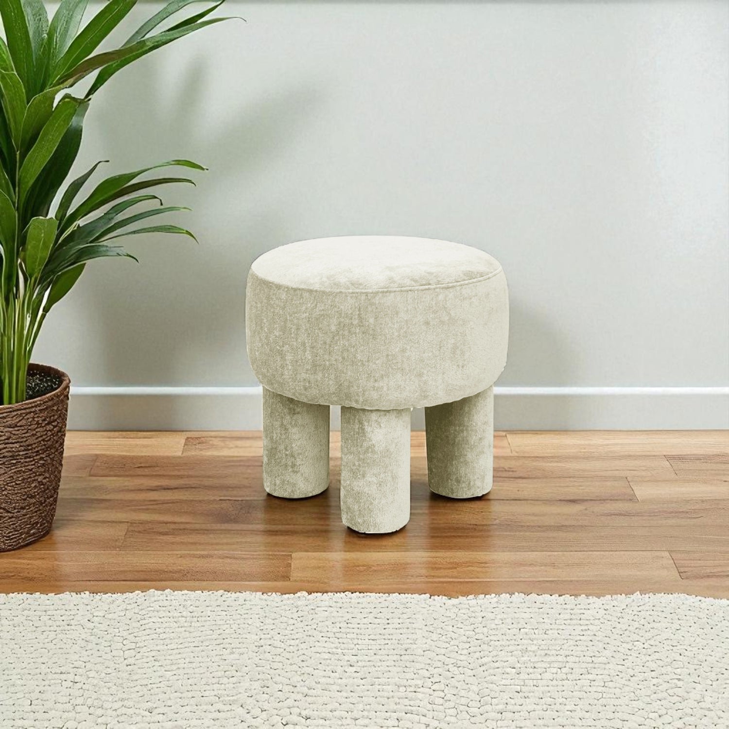 Pouf BORLANO Beige d43h42cm