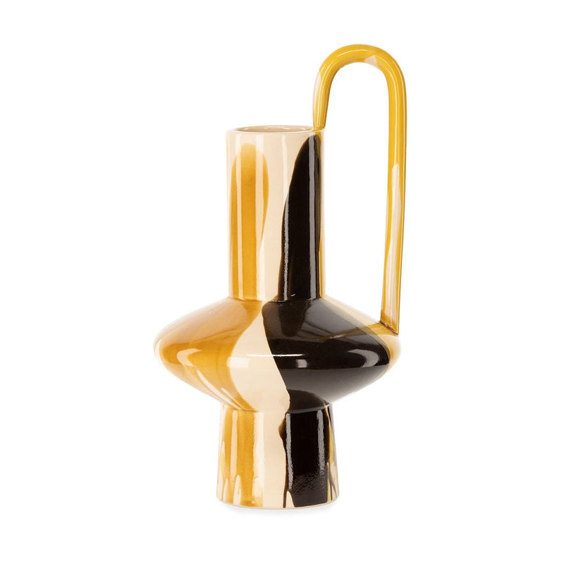 Vase en Céramique Jaune/Beige/Marron ATHEZZA D27xH49,5cm
