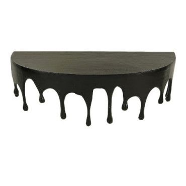 Étagère murale Drops ronde,noir mat 89,5x34xH27 cm