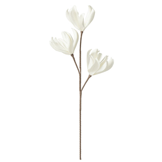 FLEUR FEUILLE 3 TETES EVA BLANC 30x30x91cm