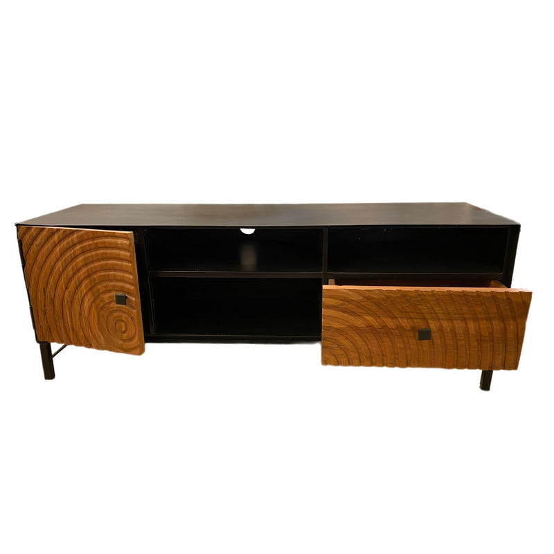 Meuble TV CIRCLO 1 porte 1 tiroir 140x40xH50cm
