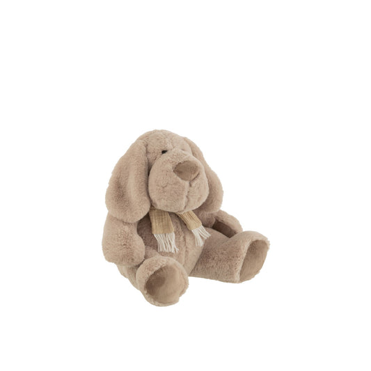 Peluche Chien Echarpe Assis L 26x26xH30 cm