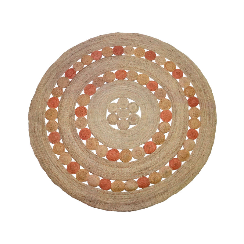 Tapis JUTE ROND Rouille Ajouré D250cm