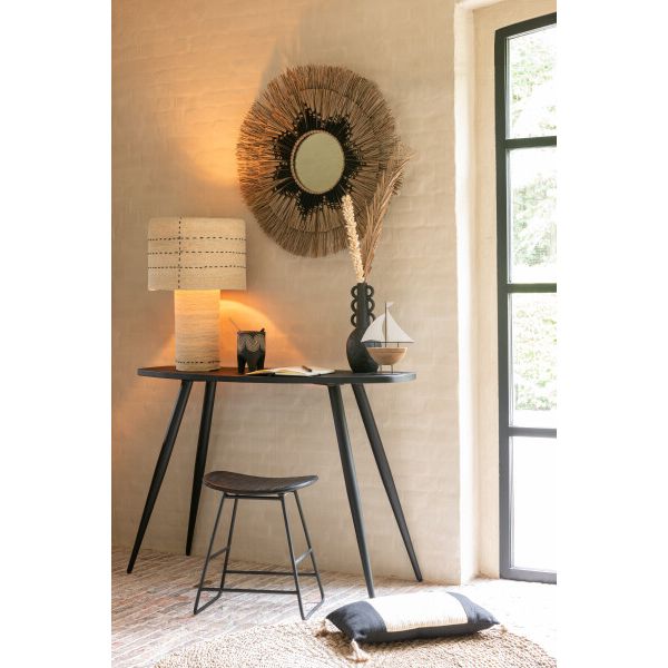 Lampe POINTS Jonc Naturelle/Noire Ø46xH46 cm