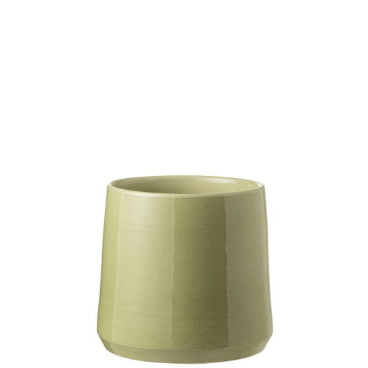 Cachepot Rond Céramique Vert L Ø26xH26 cm