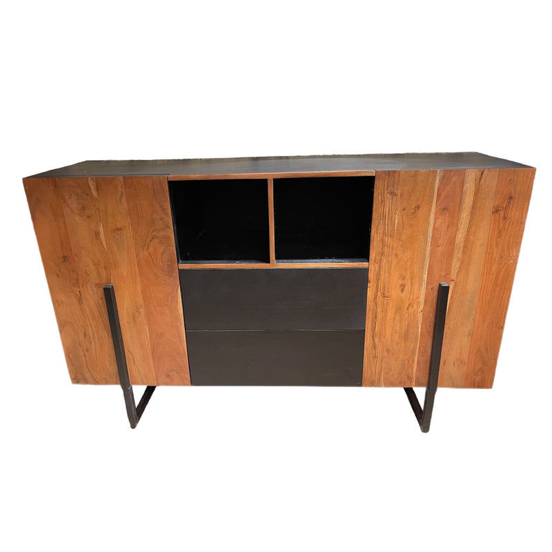 Bahut MOLENA 2 portes 2 tiroirs 145x40xH90 cm