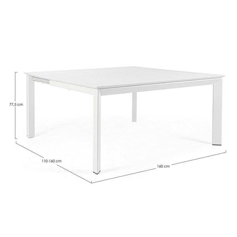 Table REPAS Extérieur KONNOR Blanc 110x160xH76 cm