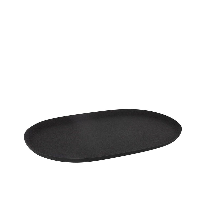 Plateau Ovale Métal Noir 46x30 cm