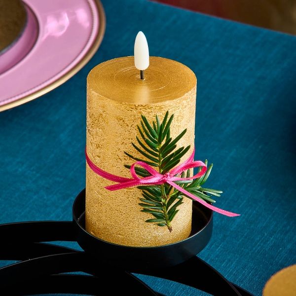 Set de 4 bougie LED 3D Flame, or