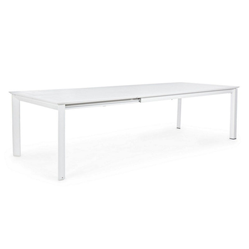 Table REPAS Extérieur KONNOR Blanc 110x200-300xH76cm