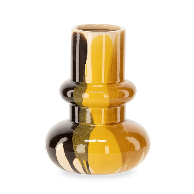 Vase en Céramique Jaune/Beige/Marron ATHEZZA D18,5xH25cm
