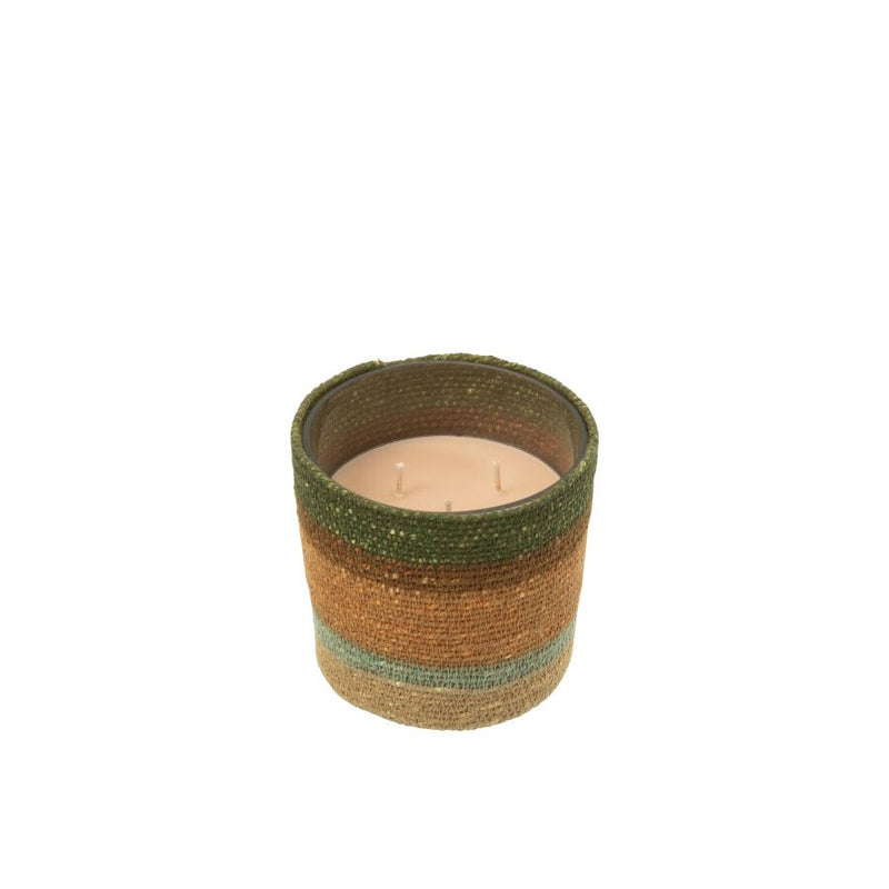 BOUGIE PARFUMEE BEIGE/BLEU 12x12x11.5cm