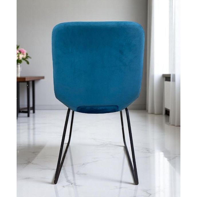 Chaise BUBBLE Velours Canard 48x52xH87cm