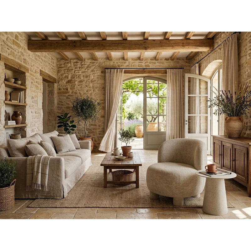 Fauteuil BORLANO Beige 74x77h73cm
