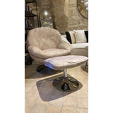 Fauteuil+ repose pied IZOP velours Weimar