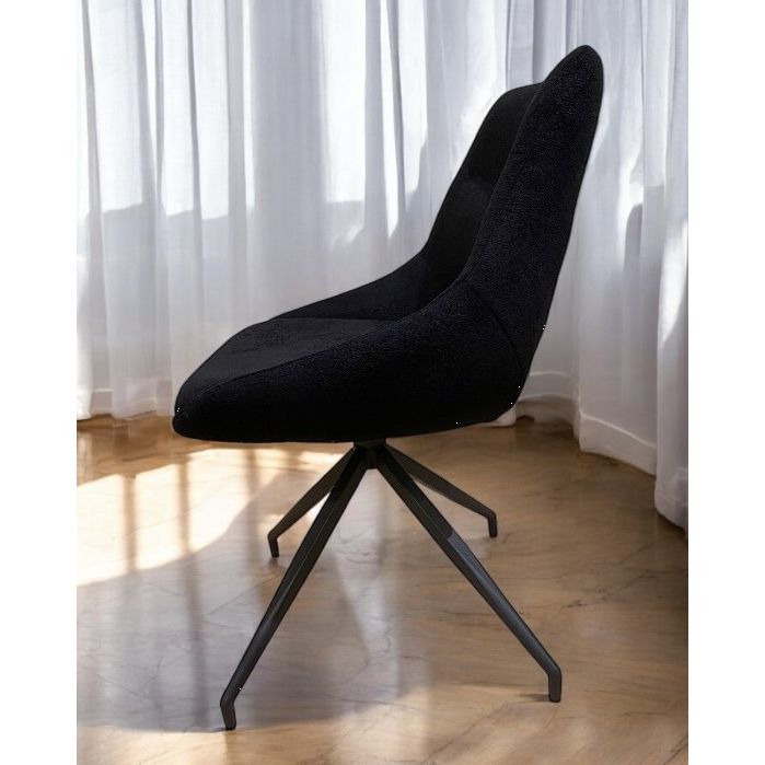 Chaise STORY Black bouclette 52x60xH85.5cm