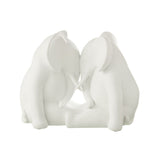 ELEPHANT FACE A FACE BLANC 36.5x21x27.5cm