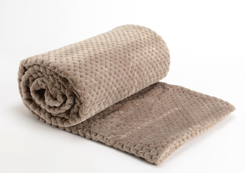 Plaid DAMIER Taupe 130X170cm