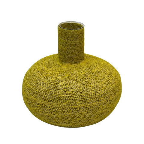 VASE ABACA MUSTARD