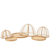 PLATEAU+CLOCHE BAMBOU MM